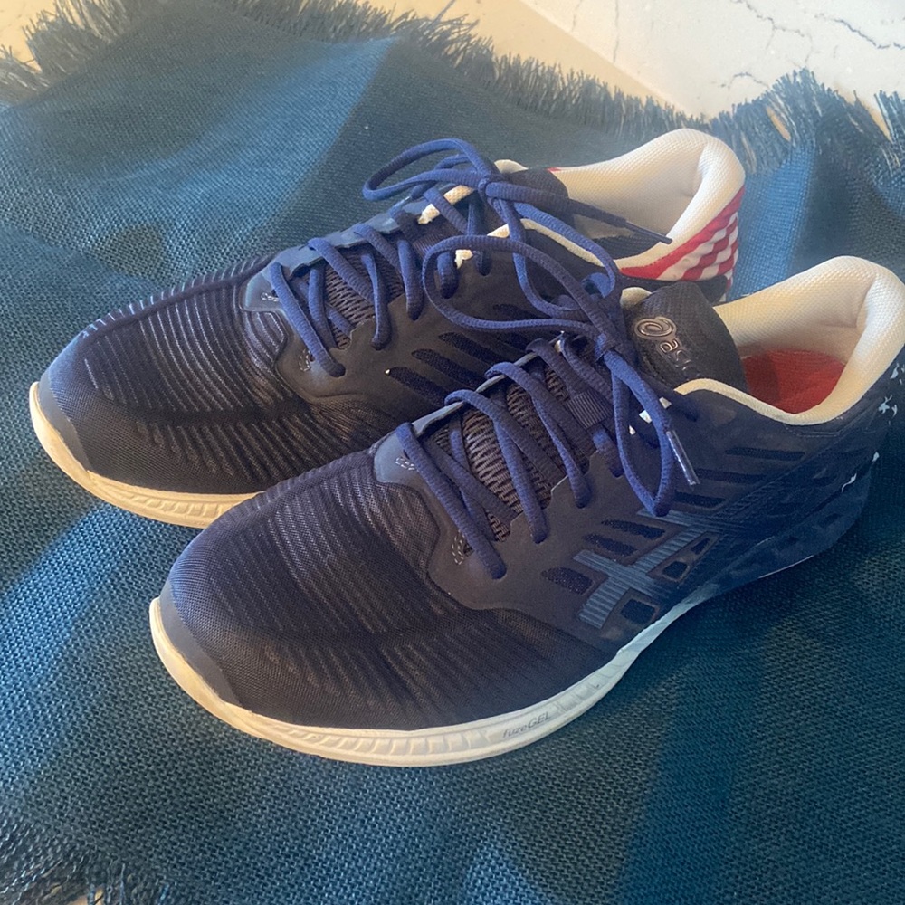 Asics Fuzex Running Shoes American Stars & Stripes Red White & Blue Mens 11